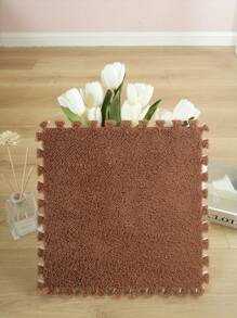 6 件柔软毛绒拼图地垫，创意互锁瓷砖，纯色简约设计 - 彩色 - 查看 22