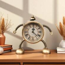 Vintage Iron Painted Desk Clock, Creative Personalized Silent Tabletop Decor Clock Home Decor Room Decor Decor