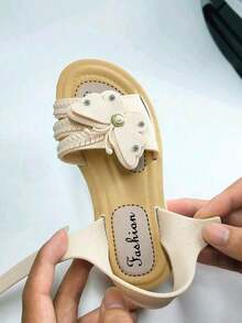 1 Pair 2026 New Style Beach Casual Sandals For Kids, Toddlers, Girls And Students - Beige - View 3