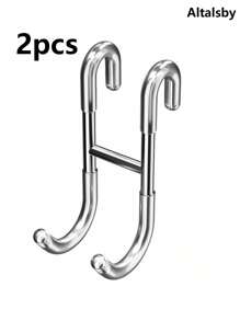 1pc Stainless Steel Towel Hook, Punch Free Bathroom Partition Hook, Heavy Duty Hook Rack For Robe, Towel, Over The Door Hook For Bathroom, Kitchen Multi-Scale Use, Bathroom Accessories - Multicolor - View 16