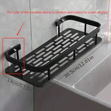 Wall Mounted Shower Caddy, Large Capacity, No Drilling Installation, Floating Shelf For Bathroom And Kitchen, Space Saving, Easy To Install, For Storing Toiletries, Aluminum