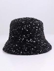 1 Stück glänzender Pailletten Patchwork Polyester UV-Schutz Warm Fischerhut, geeignet für Party, Straße, Frühling/Herbst, Nachtclub, Hochzeit, bunter Glitzer Hut, modisch Schulanfang Bühnenauftritt Herbst