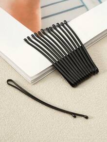 50/100Pcs Black Metal 2/2.36/2.17/2.75inch Solid Casual Bobby Pin For Women And Girls,Hair Clips For All Hair Types,Suitable For Daily Use And Hair Styling - Black - View 3