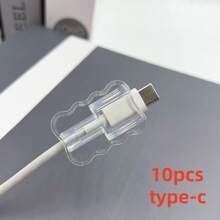10pcs ABS Resin Cable Case: Protect Your Cable From Breaking And Disconnection, Apple Cable Case, Compatible With IPhone 18-20W Small Head Charger, Prevent Charger From Breaking