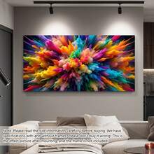 一幅充满活力的波西米亚抽象水墨画，帆布材质，适用于客厅和卧室，现代无框墙面装饰，色彩绚丽的画布设计，完美契合现代家居装饰和走廊装饰 | 抽象墙面艺术 | 无框帆布画，适用于客厅和卧室的帆布墙面艺术，海报，墙面艺术，房间装饰，现代风格，带框墙面艺术 - 彩色 - 查看 4