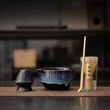 1 Set Made In China Hot-Selling Matcha Bowl & Whisk Set, Household Tea Ware, Kiln-Fired Ceramic Matcha Whisk, Bamboo Matcha Whisk, Full Set Matcha Brush Stirrer Accessories, Japanese 4-Piece Set - Multicolor - View 10