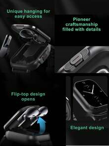 EFFEOKKI 二合一智能手表带耳塞无线 TWS 耳机接听电话血压运动智能手表兼容 安卓智能手机 - D8 Black Strap - 查看 5