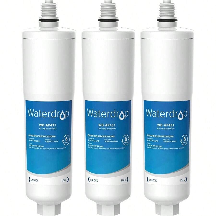 AP431 Replacement Cartridge For Aqua - Pure AP431 Hot Water Scale Inhibitor For AP430SS, Prevent Scale Accumulation And Protect Water Heaters, Pack Of 3 - 3 - View 1
