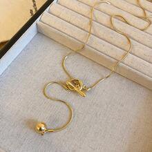 1 件可调节 Y 形项链，18K 镀金不锈钢，高端简约毛衣项链，适合女性场合、日常佩戴、生日/圣诞节/公司礼物