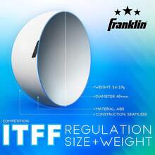 EstiloFranklin Sports Pelotas De Tenis De Mesa - TamañO Y Peso Oficial, 40Mm, Una Estrella, Profesionales, Duraderas Y De Alto Rendimiento - Blancas - Paquete De 12VersióN Mejorada