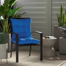 Tufted Outdoor Square Seat Patio Cushion - Pack Of 2, Blue