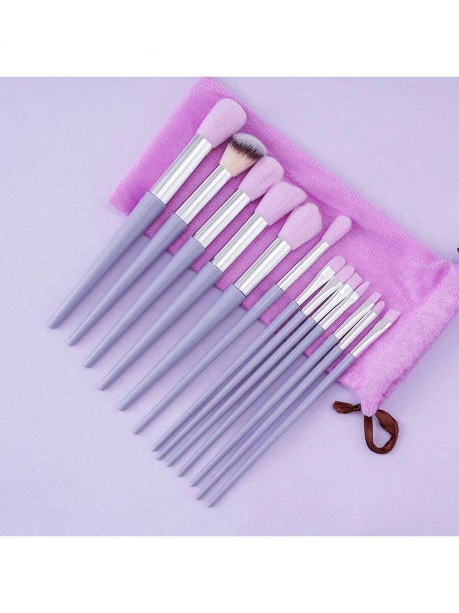 New8/13-Piece Four Seasons Makeup Brush Set - Ultra-Soft Fiber Hair Powder Foundation And Contour Brush Makeup Tools - Comes With A Fleece Bag