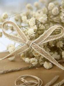 1Roll White Edge Decorative Hemp Rope Burlap Ribbon For Gift Wrapping Wedding Event Party Home Bows DIY Crafts Art Decoration - Multicolor - View 3