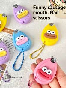 Funny Sausage Lips Nail Clipper, Cute Nail Cutter, Portable Nail Clipper, Manicure Tool, Bag Charm, Suitable For Home, Nail Salon Hand And Foot Care, Etc. - Multicolor - View 6