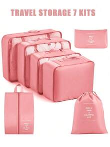 9 Peças Conjunto de Organizadores de Viagem, Bolsas de Armazenamento com Zíper de Grande Capacidade para Roupas, Sapatos, Cosméticos, Cubos de Embalagem de Bagagem Portáteis, Bolsa de Viagem Dobrável, Bolsa de Academia, Bolsa de Roupas Sujas