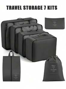 9 Peças Conjunto de Organizadores de Viagem, Bolsas de Armazenamento com Zíper de Grande Capacidade para Roupas, Sapatos, Cosméticos, Cubos de Embalagem de Bagagem Portáteis, Bolsa de Viagem Dobrável, Bolsa de Academia, Bolsa de Roupas Sujas