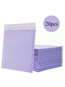 20pcs/Pack Purple Self-Adhesive Bags, Thick Packaging Bags, Wholesale Matte Foam Bubble Bags,School Supplies,Back To School