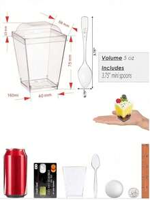 50 件 5 盎司塑料甜点杯，迷你甜点杯，适用于酸奶派对、开胃菜、布丁、水果和冰淇淋，适用于生日、婚礼、派对聚会、露营、蛋糕店等，圣诞礼物 - 多色1 - 查看 8