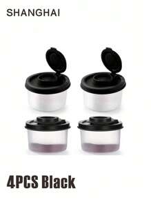 1/2/4 Pcs Salt And Pepper Set, Mini Durable Salt And Pepper Shaker Set, Spice Jars, Salt Container, Plastic Pepper Bottle With Airtight Lid Transparent, Kitchen Accessories, Spice Storage Box, Travel Seasoning Bottles Suitable For Home Kitchen, Outdoor Camping, Picnic, Beach, BBQ, Lunch Box, Portable Accessories