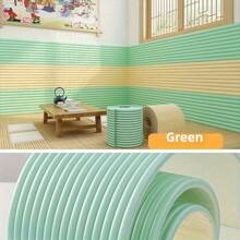 1 Roll Thick (1cm/0.39in) Wide Baby Proofing Wall Bumper Strips, Solid Color XPE Foam Material, Self-Adhesive Wall Sticker, Soft & Waterproof, Striped Grid Design For Anti-Collision, Suitable For Wall Corners, Window Sills, Bed Headboards, Everyday Use