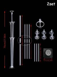 8pcs Balloon Arch Stand Set, Includes Tabletop Balloon Stand With Self-Adhesive Base, Balloon Column Stand, Balloon Accessories, Suitable For Birthday Party, Wedding Anniversary, Halloween, Christmas, Balloon Decoration (Balloons Not Included) And Home Christmas Decor - White - View 7