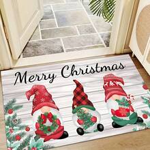 1pc Home Decor, Truck & Christmas Tree Pattern Printed, Christmas, Christmas Gift, Christmas Decoration, Diatomite Kitchen Carpet, Kitchen Mat, Rug, Rectangle Carpet, Suitable For Living Room, Bedroom, Hallway, Bathroom, Laundry Room - Polyester Carpet, For Indoor And Outdoor Home Decor - Multicolor - View 4