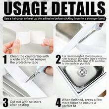 1/2PCS Waterproof Self Adhesive Caulk Strip Bathtub Sealant Tape Sealing Strip Oil Proof Bathroom Sealant For Kitchen Floor Wall Edge Protector - Multicolor - View 5