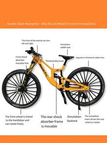Upgraded Dual Shock Absorber Alloy Downhill Soft Tail Mountain Bike, Unisex Mountain Bike Model Ornament