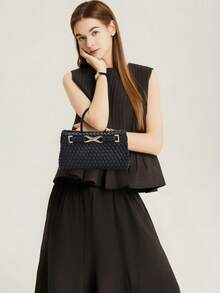 Sac à main moyen de femme à la mode, fait main, tressé. Sac à bandoulière, sac bandoulière, sac multifonctionnel tressé, édition spéciale, exquis et élégant, grande capacité, durable, sac fourre-tout en forme de coquillage dumpling - Noir - Voir 3