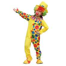 一套适合男孩和女孩的小丑套装，儿童小丑服装，儿童连体衣角色扮演服装（注意：不包括道具假发/塑料眼镜/红鼻子/鞋子） - 彩色 - 查看 6