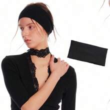 女士发带吸汗带 1/6 件纯色弹性宽头带 - 防滑透气 - 瑜伽、健身、跑步和运动的理想选择 - 舒适时尚的发饰，适合所有季节发饰时尚发带秋季配饰