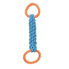1pc Heavy-Duty Chewproof Dog Rope Toy - Bite-Resistant Dental Cleaning Rope With Double Handle Knot, Tough Chew Toy For Aggressive Chewers, Interactive Tug-Of-War Game, Compatible With All Dog Breeds (Orange/Blue) - Ideal Puppy Teething Toy, Rope Dog Toy Recommended For Small And Medium Dogs