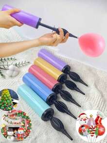 [1/3/5 Pcs] Macaron Color Balloon Pump Handheld Kit, Balloon Inflator - Bi-Directional Manual Dual-Action - For Party, Wedding, Birthday, Special Events, Balloon Accessories, Elegant Balloon Pump With Gold Decor - Manual Push, Easy To Carry - Multicolor - View 2