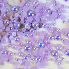 1,100pcs 3-10mm Mixed Pearl Resin Rhinestone Flat Back Pearls For DIY Phone Case Decoration, Jewelry Making, Crafts, Clothing, Accessories, Cosmetics, Home Decor