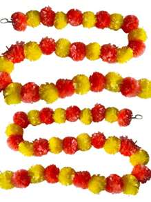 1 件橙色花环，婚礼场地装饰，墨西哥/节日庆典花，派对用品，人造花环 - 彩色 - 查看 5