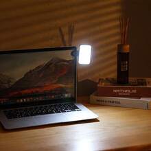 Luz de relleno LED para teléfono portátil de 3 modos de iluminación, Mini luz de relleno recargable con clip para selfie - Negro - Ver 8