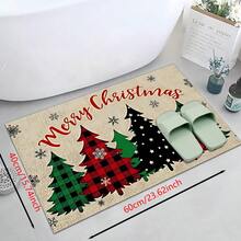 1pc Home Decor, Truck & Christmas Tree Pattern Printed, Christmas, Christmas Gift, Christmas Decoration, Diatomite Kitchen Carpet, Kitchen Mat, Rug, Rectangle Carpet, Suitable For Living Room, Bedroom, Hallway, Bathroom, Laundry Room - Polyester Carpet, For Indoor And Outdoor Home Decor - Multicolor - View 18