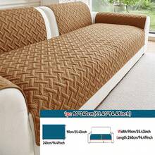 1 pieza Alfombra para sofá, unicolor universal para las cuatro estaciones, alfombra protectora anti-arañazos para mascotas, cubierta de sofá amiga de las mascotas, alfombra para sofá, protección de muebles para dormitorio, oficina y sala de estar, decoración del hogar (las fundas de almohada, respaldos y guantes se deben comprar por separado) - Café integral - Ver 9