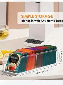 1pc Transparent Desktop TV Remote Control Holder, Plastic Remote Control Storage Box