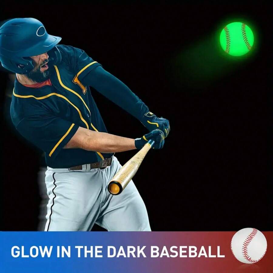 9inch/7.2cm Glow-In-The-Dark Baseball, Suitable For Day And Night Training - Multicolor - View 1