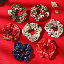 20/12/8pcs Christmas Themed Hair Scrunchies Set, Christmas Print Satin Headbands, New Fashion Printed Satin High Elasticity, Suitable As Christmas Gifts For Girls/Women, New Year Gifts And Christmas Decorations, Lightweight, Breathable And Soft, Christmas Tree & Snowflake Print, Multi-Color Scrunchies Combo Set, Applicable For Bedroom, Bathroom, Outdoor, Christmas Hair Accessories, Headbands Winter Room Decor