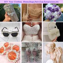 1,100pcs 3-10mm Mixed Pearl Resin Rhinestone Flat Back Pearls For DIY Phone Case Decoration, Jewelry Making, Crafts, Clothing, Accessories, Cosmetics, Home Decor - Mixed Beige - View 3