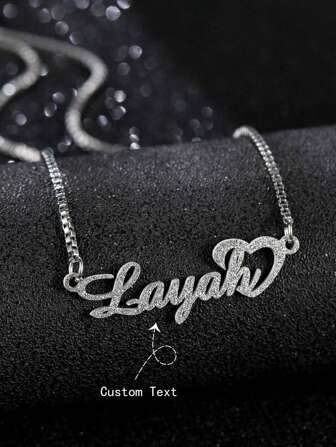 1 pezzo Collana personalizzata con ciondolo a forma di lettera d'amore in acciaio inossidabile, lucida e opaca, regalo di compleanno, Natale, festa per lei, oro, stile retrò, semplice, neutro, casual, personalizzato