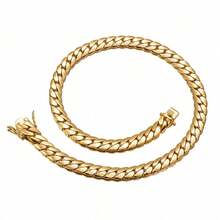 1pc Punk Style Stainless Steel Gold Plated Color Men Link Chains Bracelets & Necklaces Jewelry  For Men  Jewelry Cuban Link Chain Accessories Men Gold Chain Cuban Link Chain Women  Men's Jewelry  As Party & Gift & Stage Show Auspicious New Year Gifts - 9,6mm (0,38 inch) - Xem 6