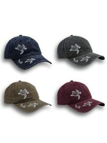 Șapcă de baseball cu imprimeu de broaște țestoase spălate, stil camionist vintage, protecție solară pentru plajă, pălărie versatilă pentru tătici