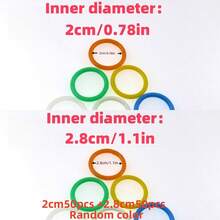 50 piezas de anillos sueltos de plástico de colores surtidos para carpetas de anillas, anillos para tarjetas, útiles escolares y herramientas de lectura, de vuelta al colegio - Multicolor - Ver 16