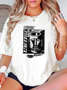 180g Pure Cotton King Krule Space Heavy T-Shirt Full Size S 5XL Top For Everyday Wear Streetwear Casual Graphic Soft Stylish Summer Unisex For Women Versatile Fashion Breathable Designer Clothes Homme Comfortable Print Round Neck Short Sleeve Slightly Stretched