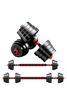 Dumbbell Weights Set 30KG,Barbell Set With Connecting Rod,Adjustable Lifting Training Set For Workout Training, Perfect For Man/Women Bodybuilding - Black - View 3