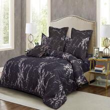 Luxurious Black Marble Super King Size Duvet Cover Set - Elegant Quilted Bedding Ensemble For A Stylish Bedroom Makeover