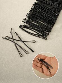 50/100Pcs Black Metal 2/2.36/2.17/2.75inch Solid Casual Bobby Pin For Women And Girls,Hair Clips For All Hair Types,Suitable For Daily Use And Hair Styling - Black - View 5